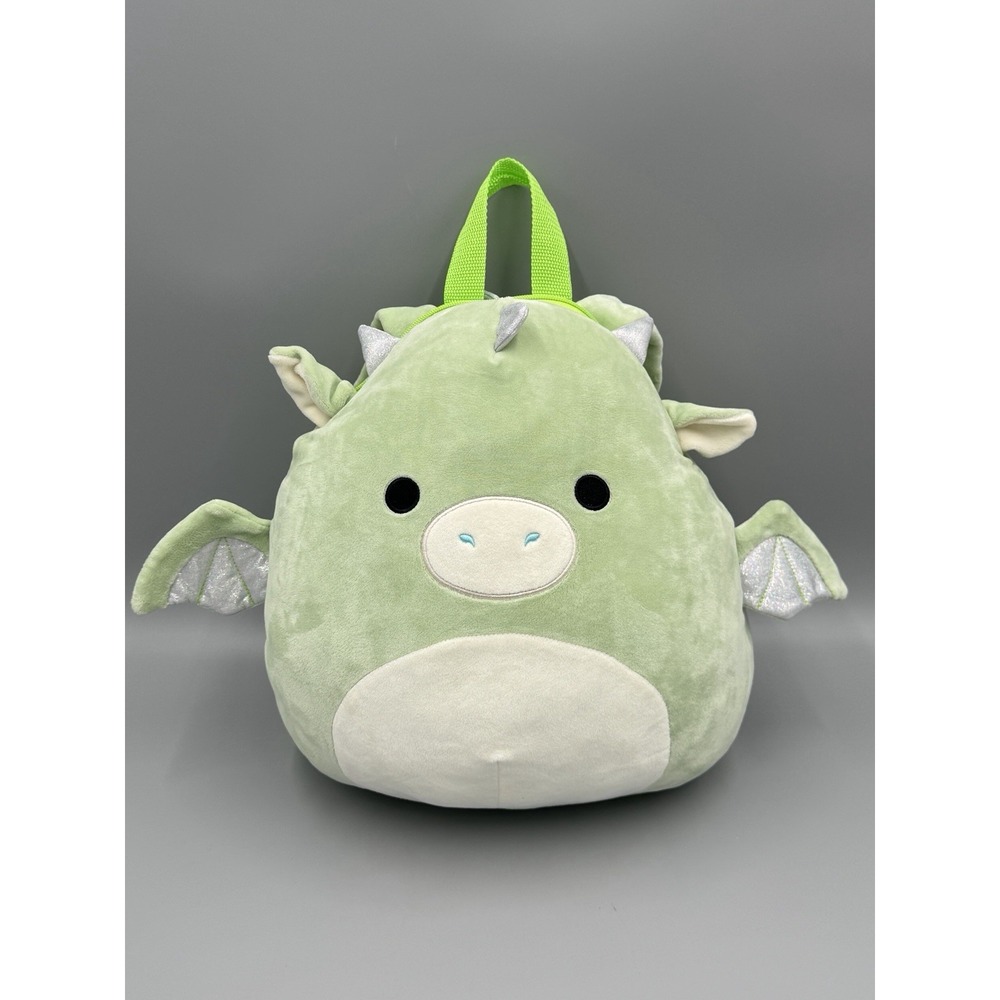 Drew The Dragon Squishmallows Plush Backpack Mint Green Silver Wings Horns 12"